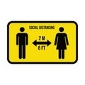 Social distancing icon symbol vector keep safe distance sign in a glyph pictogram