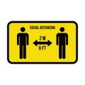 Social distancing icon symbol vector keep safe distance sign in a glyph pictogram