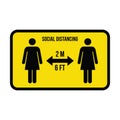 Social distancing icon symbol vector keep safe distance sign in a glyph pictogram