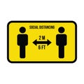 Social distancing icon symbol vector keep safe distance sign in a glyph pictogram