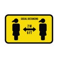 Social distancing icon symbol vector keep safe distance sign in a glyph pictogram