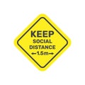 Social distancing icon vector 1.5 metres distance. Quarantine measures. Warning sign. EPS 10