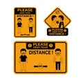 Social Distancing Instructions signs to prevent the spread of covid 19