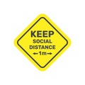 Social Distancing. Keep safe distance 1 metr icon. Warning Sign. Vector Image. EPS 10.