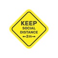 Social Distancing. Keep safe distance 2 metres icon. Warning Sign. Vector Image. EPS 10.