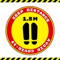 Social Distancing Keep Your Distance 1,5 m or 1,5 Metres Infographic Icon. Vector Image