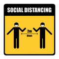 Social Distancing . 2m 6feet Sticker , stop Wait Here Text Illustration Background Covid19