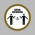 Social Distancing . 2m 6feet Sticker , stop Wait Here Text Illustration Background Covid19