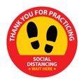 Social distancing, maintain social distancing COVID-19 stop Coronavirus preventive measure safety sign vector isolated.