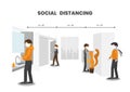 Social distancing male toilet