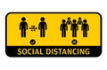 Social Distancing Message. Keep a safe distance vector illustration