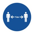 Social distancing 1 meter sign