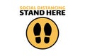 Social distancing sign. COVID-19 coronavirus prevention. Template for background, banner, poster with text inscription Royalty Free Stock Photo