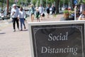Social distancing sign dutch street