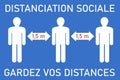 Social distancing sign - French language