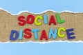 Social distancing sign observe distance space people