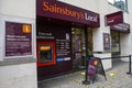 Social Distancing Sign outside a Sainsburys Supermarket in London, UK