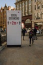 Social Distancing sign, Oxford Circus, London