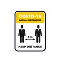 Social distancing sign, please keep distance, sign board