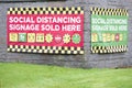 Social distancing sign shop selling covid 19 signage banner