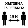 Social distancing sign in Spanish
