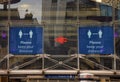 Social distancing signs at Liverpool Street Station, London Royalty Free Stock Photo