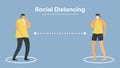 Social distancing. Stay away from people. Save life from coronavirus outbreak. Vector illustration designs in flat style