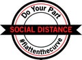 Social Distancing Stay Back Do Your Part Flatten the Curve Badge Royalty Free Stock Photo