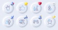 Social distancing, Support and Presentation board line icons. For web app, printing. Vector Royalty Free Stock Photo