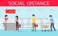 Social distancing to prevent coronavirus or covid-19. The prevention and maintain to safe distance from the other people at the su