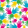 Social diversity hands seamless pattern Royalty Free Stock Photo