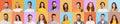 Successful Millennial People Portraits In Panoramic Collage Over Colorful Backgrounds Royalty Free Stock Photo