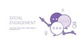 Social Engagement Web Banner With Copy Space Business Content Marketing Concept