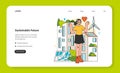 Social entrepreneurship web banner or landing page. Business