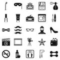 Social events icons set, simple style