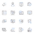 Social exchange line icons collection. Barter, Reciprocity, Collaboration, Connection, Nerks, Cooperation Royalty Free Stock Photo