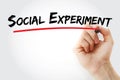 Social Experiment text with marker Royalty Free Stock Photo