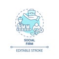 Social firm blue concept icon