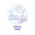 Social firm blue gradient concept icon