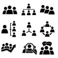 Social group icons vector set. communication message illustration symbol. group collection sign or logo.