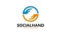 Social Hand Logo Template