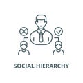 Social hierarchy vector line icon, linear concept, outline sign, symbol