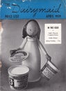 Vintage `The Dairymaid` price list, April 1939. Royalty Free Stock Photo