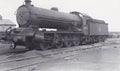 Vintage black and white photo of steam locomotive Ex L.N.E.R. Q7 63473 1950