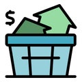 Social house basket icon vector flat