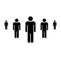 Social Human Team Leader Black Silhouette Icon. Group of People Symbol. Community Business Teamwork Icon. Crowd of Royalty Free Stock Photo