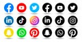 Popular social media network icon logo in black and white and color. Royalty Free Stock Photo