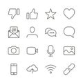 Social icon vector. Line contact symbol isolated. Trendy flat outline ui sign design. Thin linear s