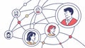 User profile network, illustrating personal connection and social identity system. vector design Generative AI