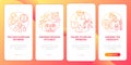 Social institutions disadvantages red gradient onboarding mobile app screen